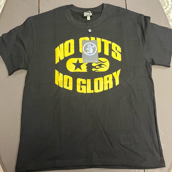 Black Graphic Tee with Yellow Print - Picture 1 of 4
